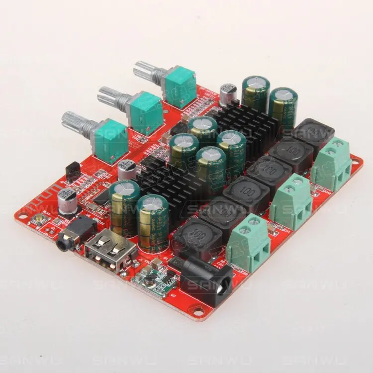 

Цифровая Bluetooth-плата усилителя-ресивера HF208, 2.1-канальный модуль аудиоусилителя мощности