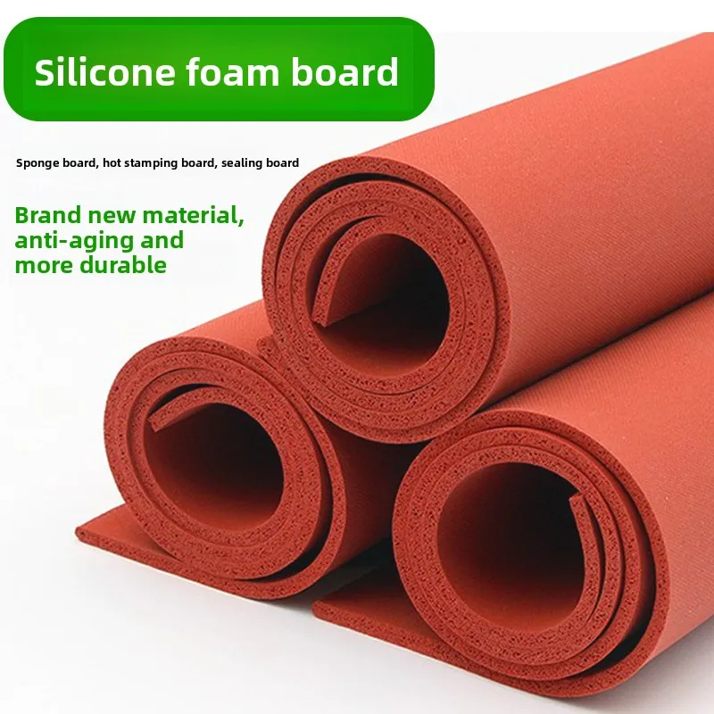 

High Temperature Resistant Silicone Foam Sheet Red Gold Sealing Sponge Pad