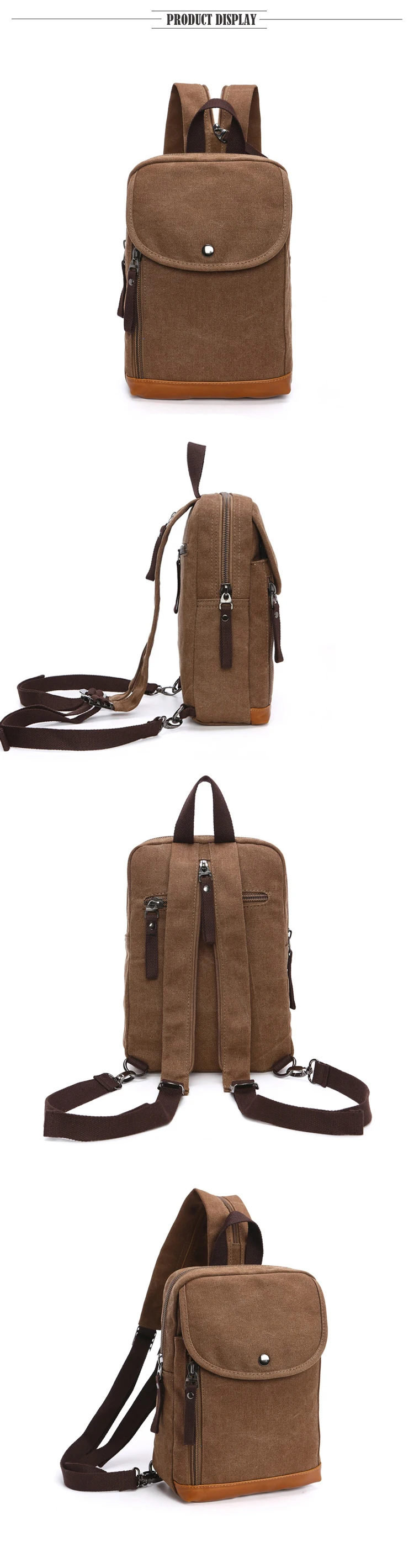 Męski płócienny mini plecak, d – Sling Backpack Shoulder recenzja i cena