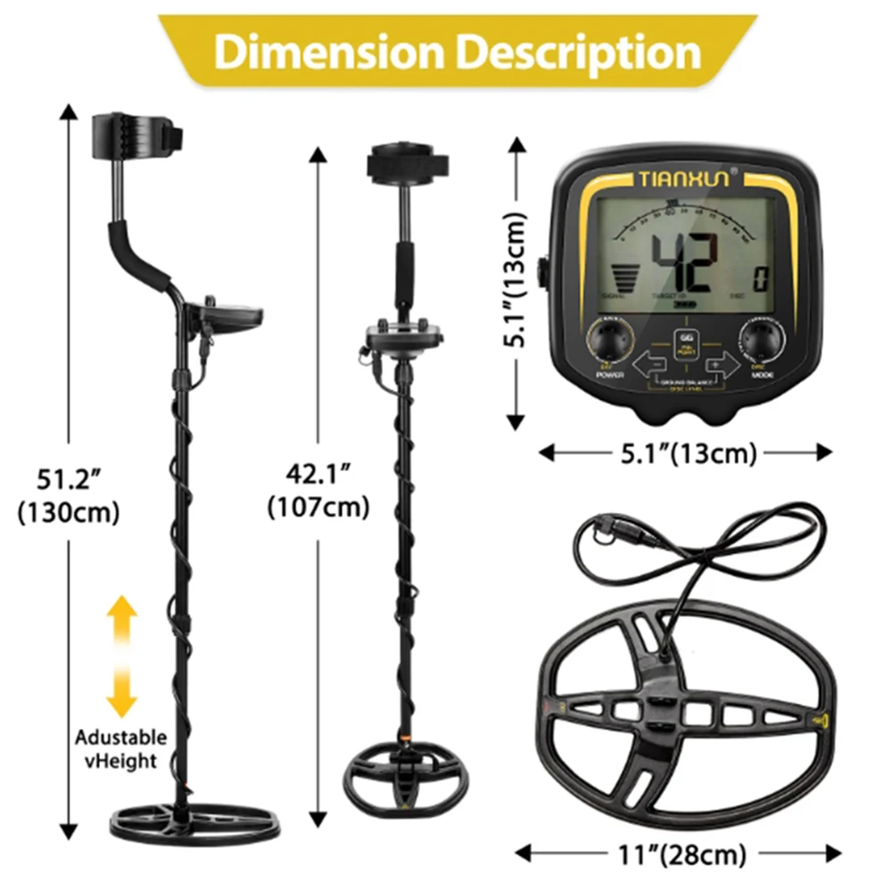 Wykrywacz metali TX850 Wysokowydajny podziemny poszukiwacz skarbów Wyświetlacz LCD TX850 Super stabilny tryb (bateria nie jest dołączona)