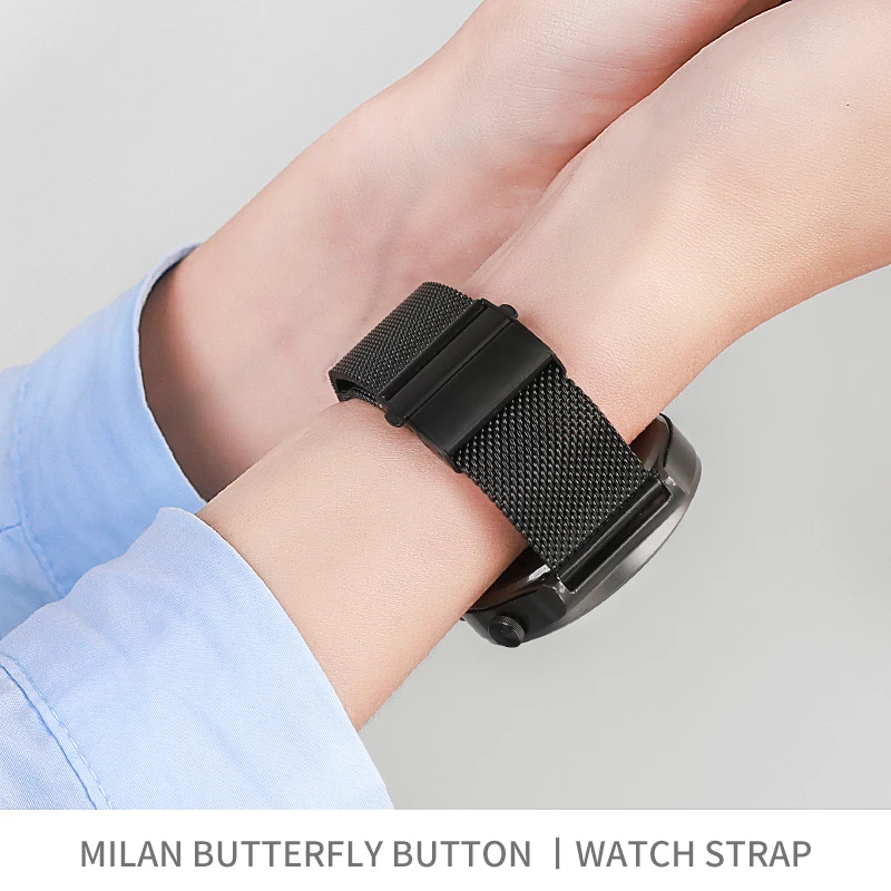 20mm 22mm Milanese Strap for Samsung Galaxy Watch 6/5/4 Huwei Watch 3/4/GT3/3 Pro Metal Bracelet Wristband for Watch 4 6 Classic