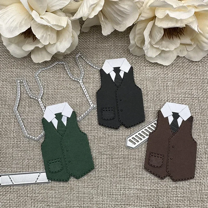 

Металлические вырубные формы для мужского жилета и галстука, трафареты для скрапбукинга, декоративные шаблоны для рукоделия, формы для вырезания