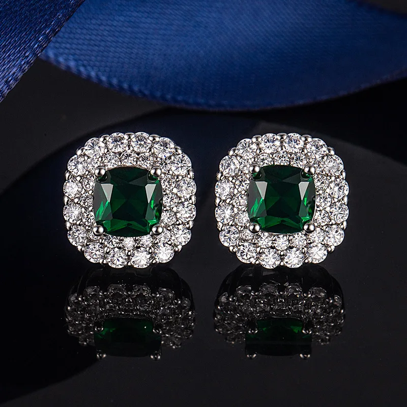 

Новый комплект из трех предметов, высококачественное ожерелье изумрудного драгоценного камня, кулон, кольцо, серьги, женские украшения с бриллиантами