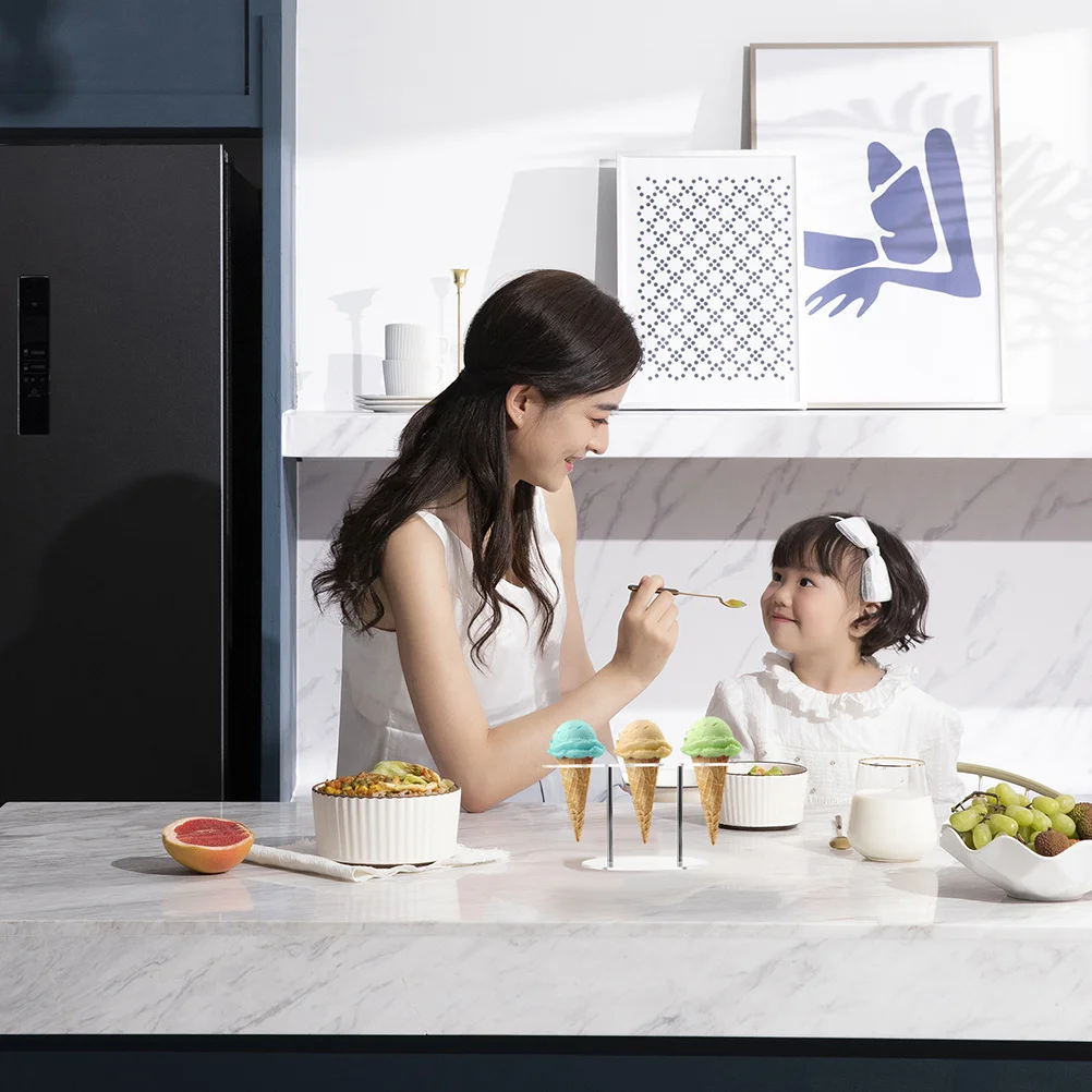 2 Pcs Ice Cream Display Mini Cone Ice-cream Stand Holder Roll Transparent Sushi Acrylic Rack Easy Transfer