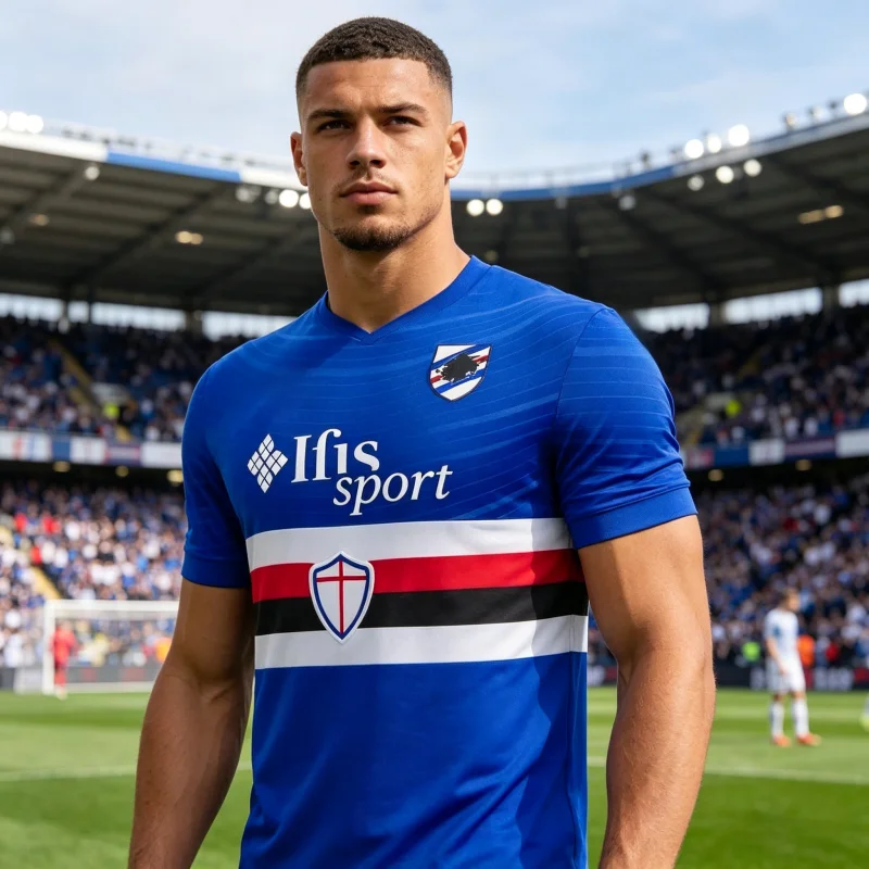 Nova Chegada 2026: Camisa de Futebol UC Sampdoria Estilo Italiano, Camiseta Esportiva Casual Unissex para Adultos e Crianças, Camisetas Y2K para Família e Crianças