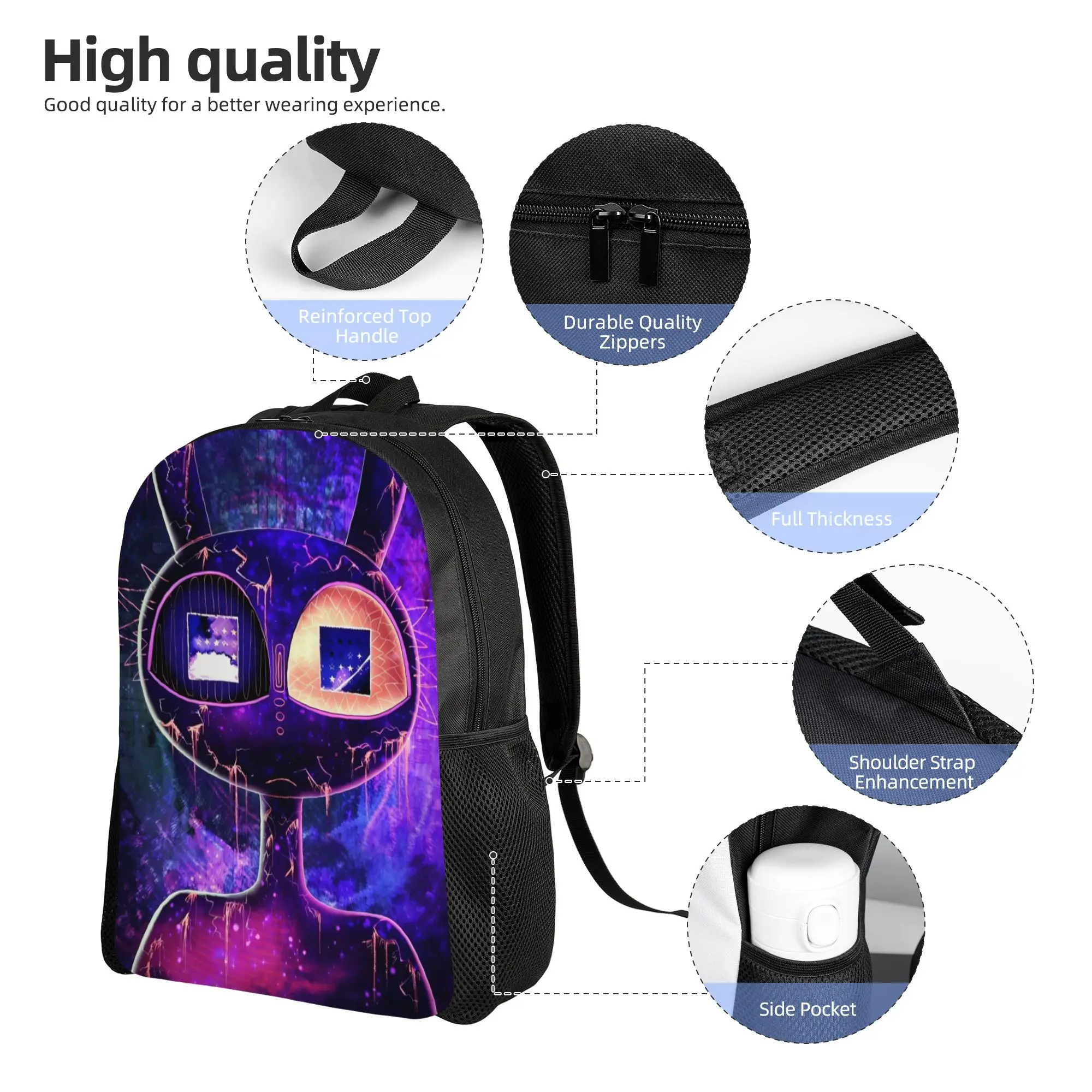 Jax Cartoon Digitals Circus Backpack for Men Women Teenage Student Daypack  Laptop Canvas Bags Lightweight