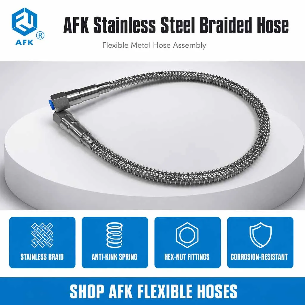 Stainless Steel Flexible Hose 1/4NPT Female Compressor Air Gas High Pressure 150cm/200cm for Gas Pipeline System