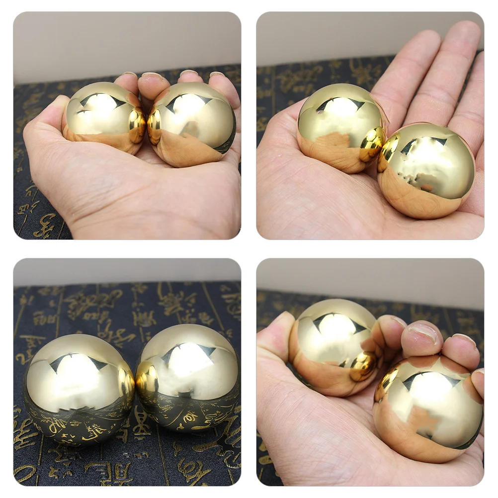 

Hand Massage Balls Brass Rolling Handball For Muscle Relief Portable Palm Massager Smooth Hand Exercise Ball
