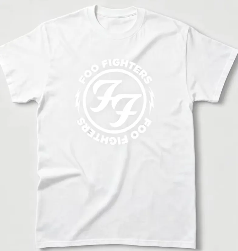 2026 new Circular FF Letter Print Men T-shirt Lightning Symbol Oversized Cotton Casual Rock Short Sleeve Tee