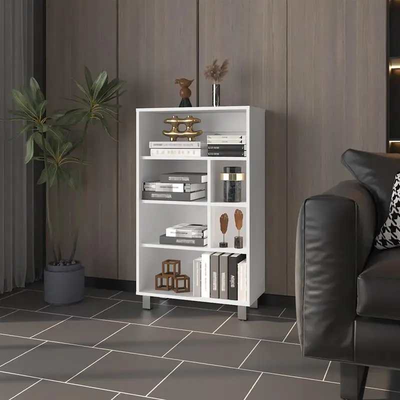 Midway Bookcase for Office - White Finish, Modern Storage Solution with Adjustable Shelves, Stylish Design for Home or Work