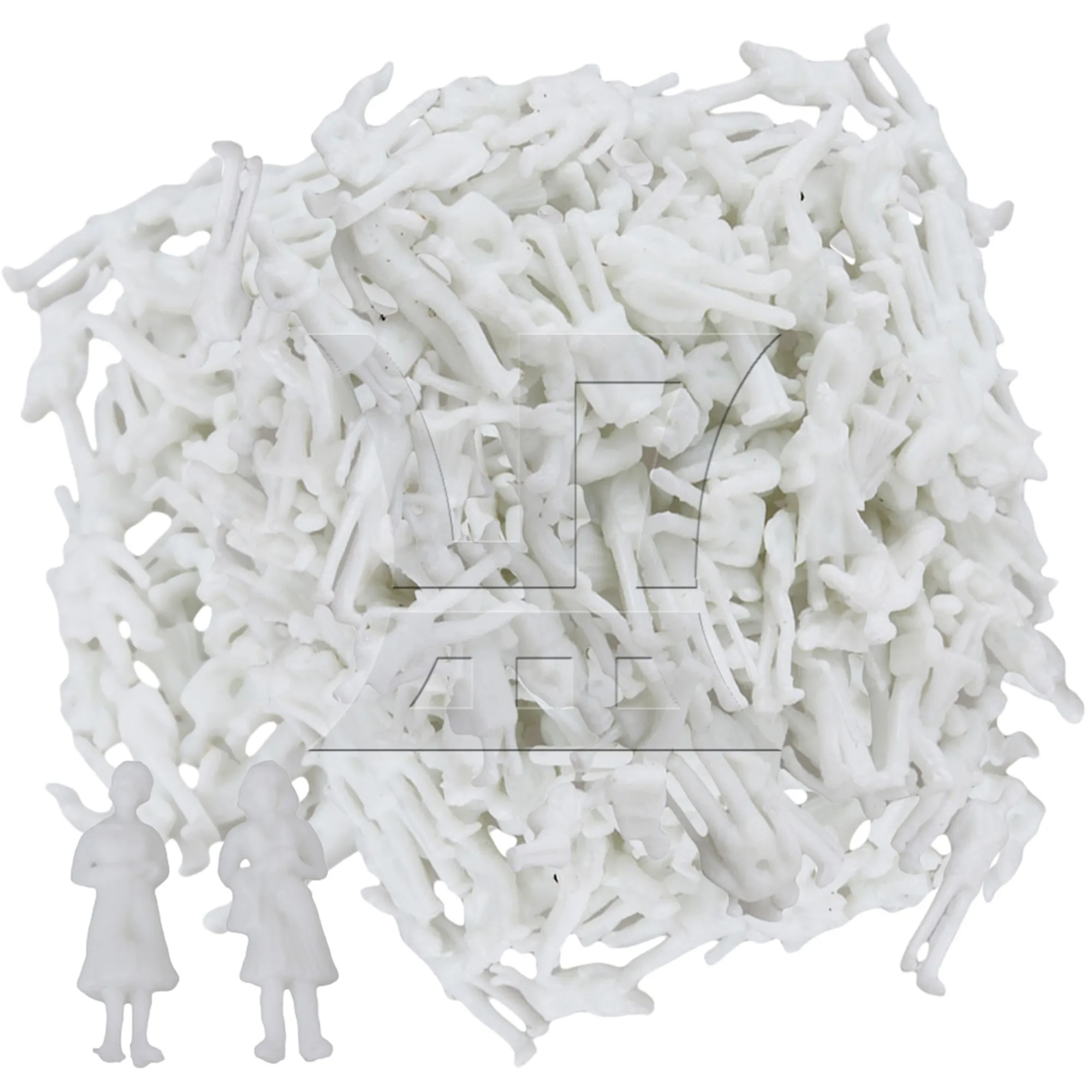 Mxfans 200 Pcs Model Standing Sitting Little People Figures White 1:100 Scale for DIY