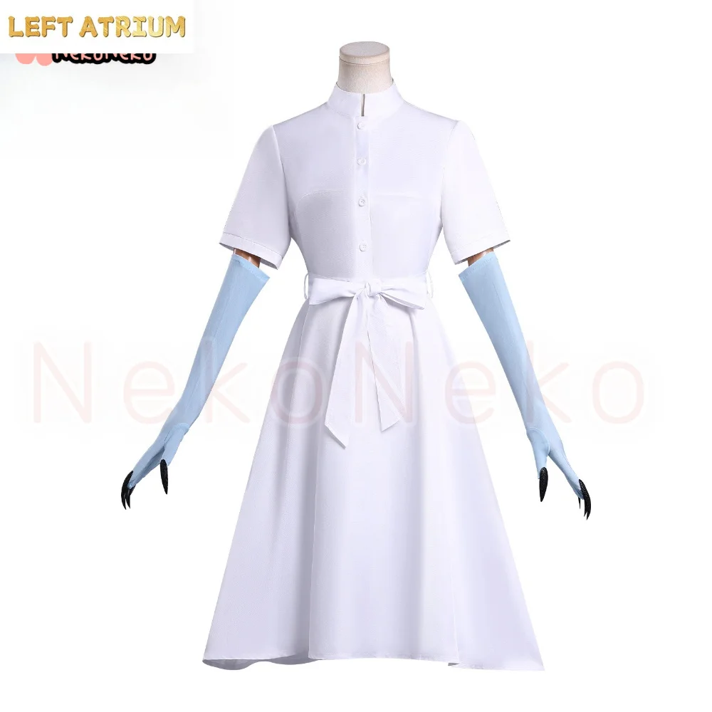 Oumi Shiori Cosplay Costume w Anime This Monster Wants To Eat Me Costume White Long Kawaii Dress Cute Lolita Halloween Suit - view 2