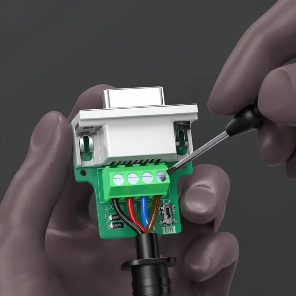 CAN Bus Connector DB9 Female For JUXIN Solderless Module Built In 120 Ohm Resistor Switch Industrial Testing Tool