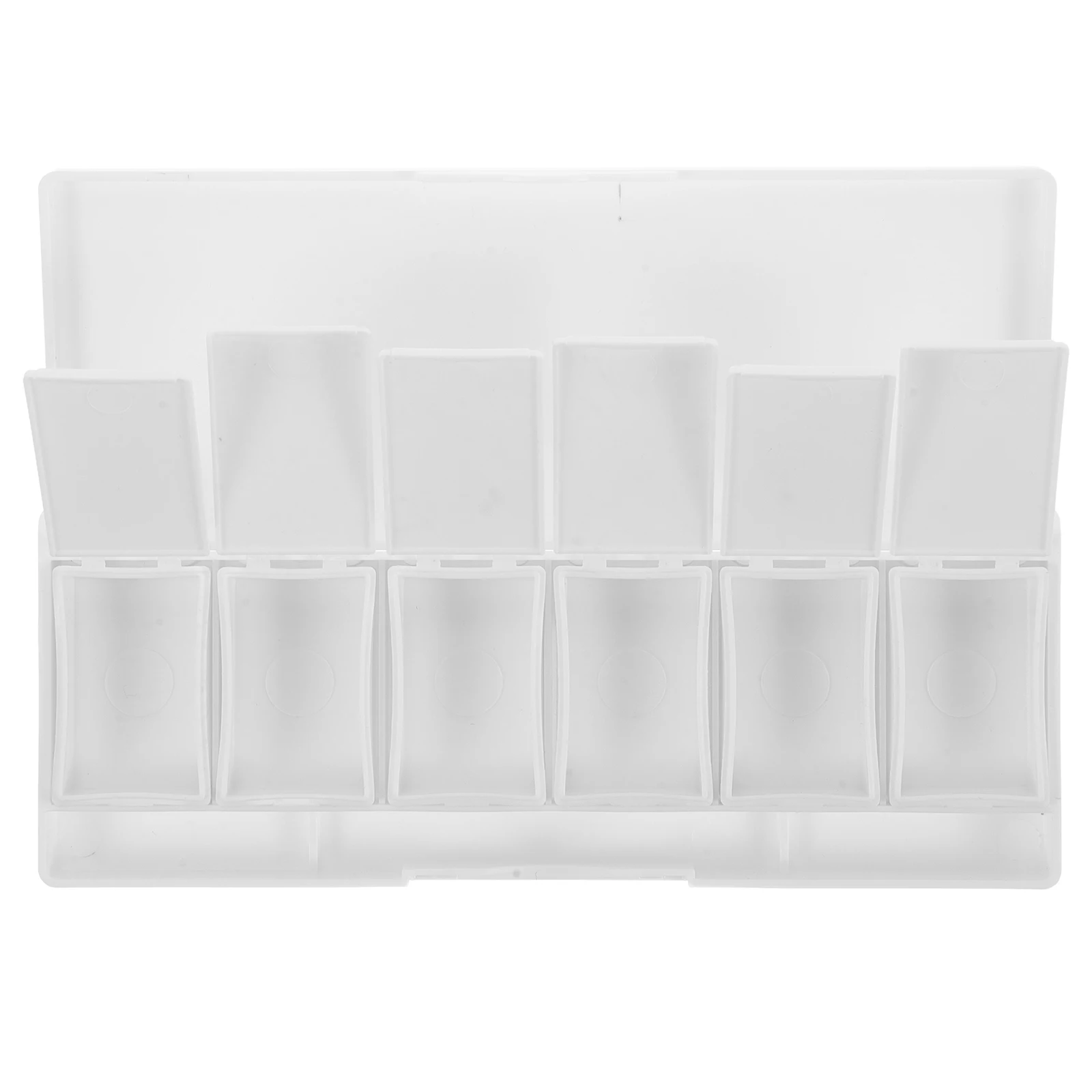 

Empty Eye Shadow Box 6 Slots Portable Refillable Palette Watercolor Mixing Tray Depotting Containers Travel Makeup Organizer