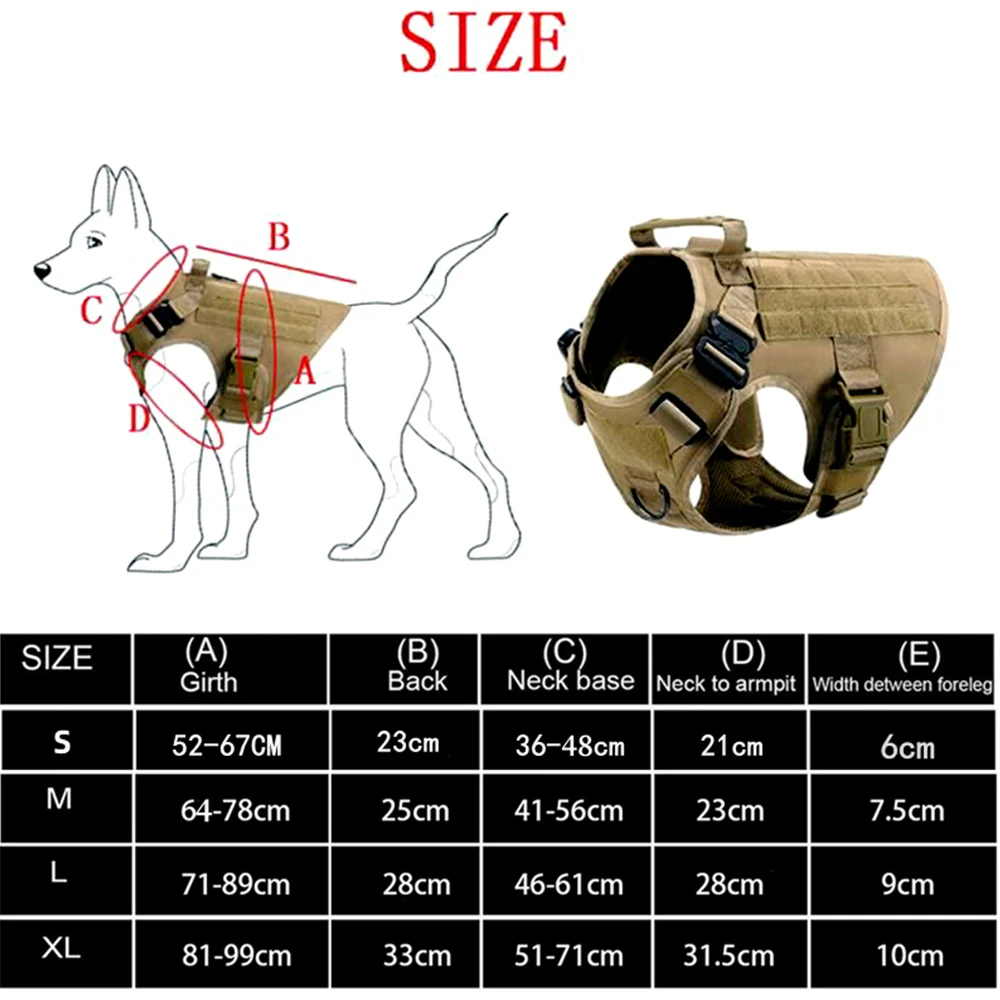 Tactical Military Vest Pet German Shepherd Golden Retriever Tactical Training Dog Harness And Leash Set For All Breeds Dogs_voghion.com