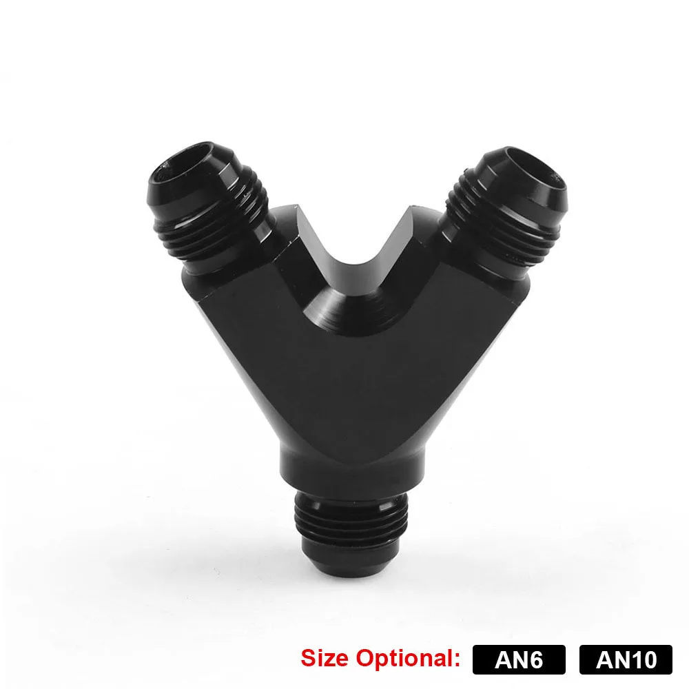 AN -10 AN10 BLACK JIC 3 WAY Y T PIECE MALE BLOCK Hose Fitting Adapter Oil Fuel