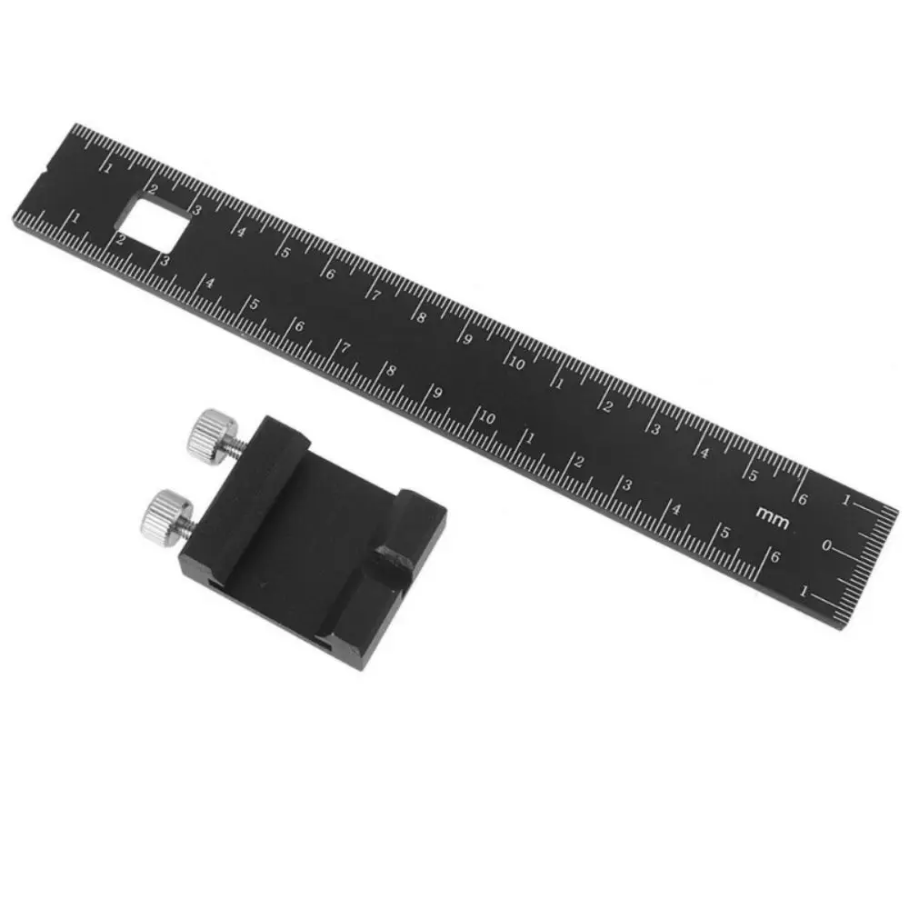 T-Type Woodworking Tool Ruler Slide Stop Practical T Track Ruler Aluminum Alloy Precise Positioning Marking Ruler