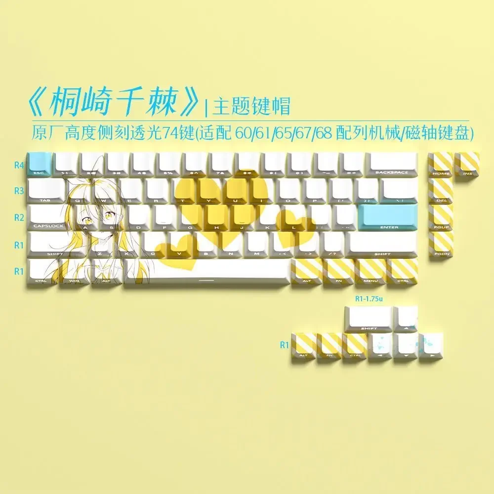 Nisekoi Chitoge Custom Keycaps Cute Anime PBT Cherry Personalized Keycaps for Wooting 60 65 68 Magnetic Axis Mechanical Keyboard