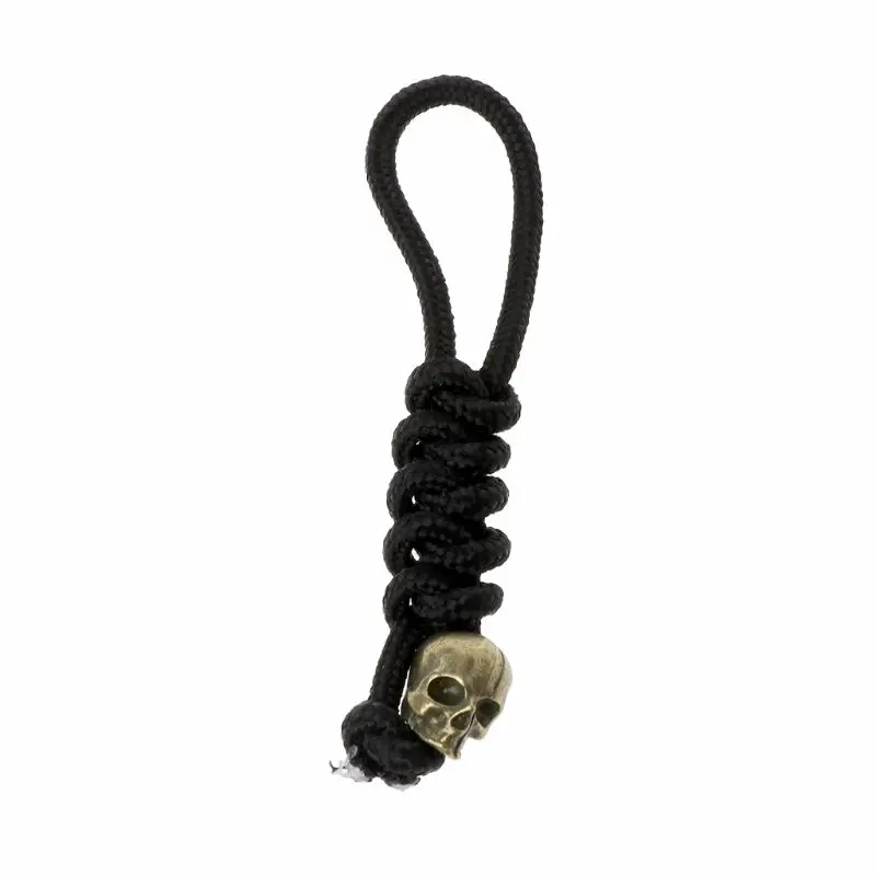 Trendy Skeleton Skull Pendant for Key Chain Braided Rope Skull for Head Keychain Accessories Gift for Friends Colleague