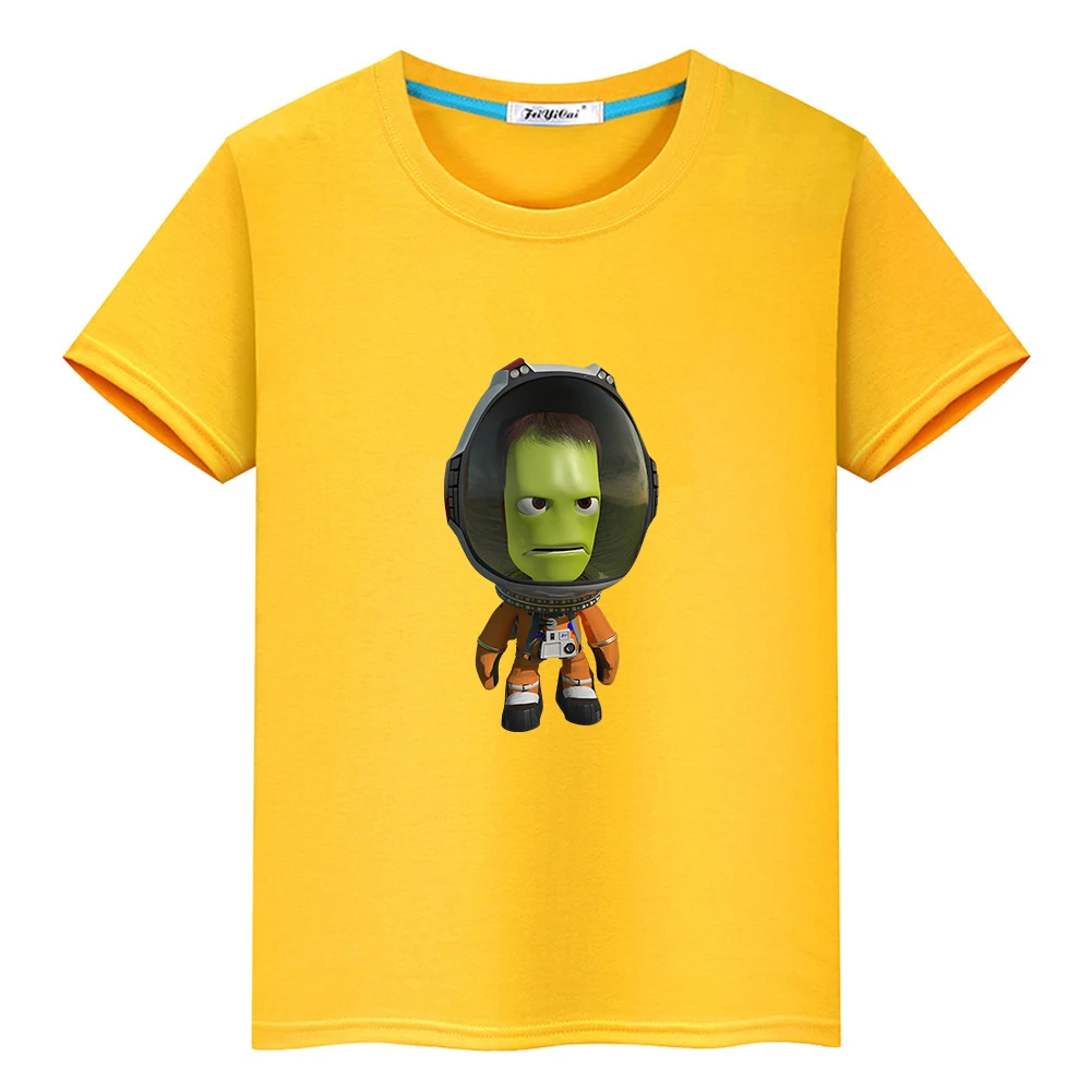 Kerball Space Program Game Print T-shirts 100% Cotton High Quality Casual Tees for Boys/Girls Casual Short Sleeve Children Shirt