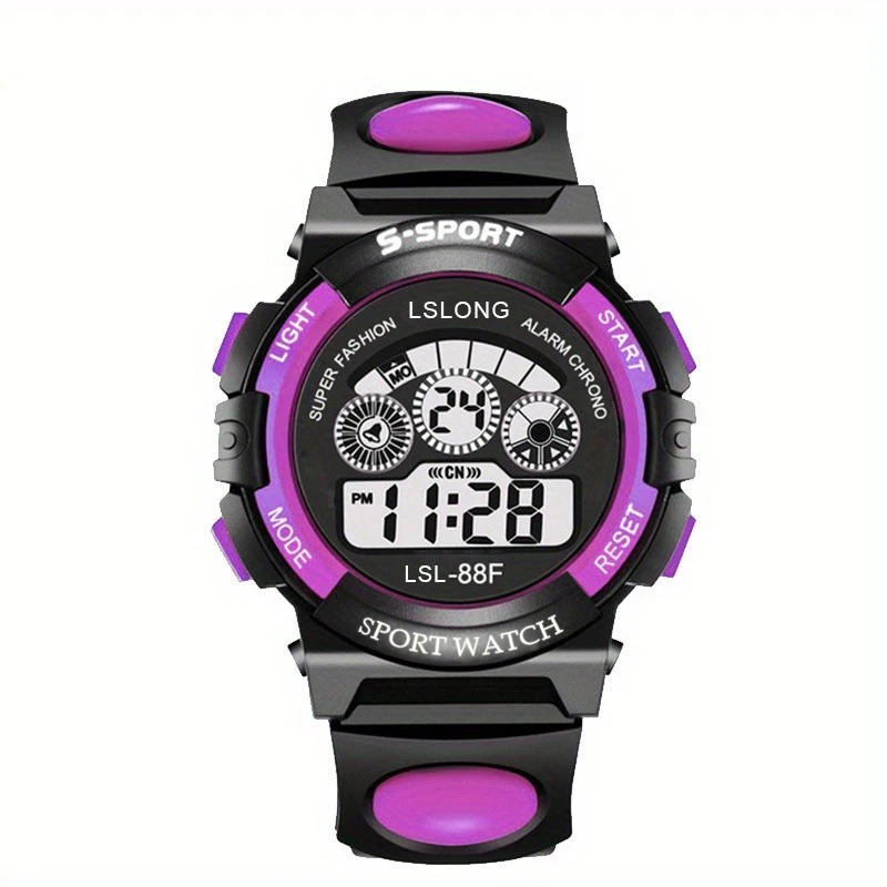 Glow in Dark Kids Watch Multi Colors Electronic Digital Watch with Alarm Clock for Children Non Waterproof