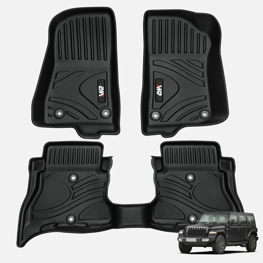 

MKR Non-Slip Durable TPE ECO Car Floor Mat Compatible with Jeep Wrangler JL 4xe (Not for 2 Door and JL Unlimited Models) 2021-20
