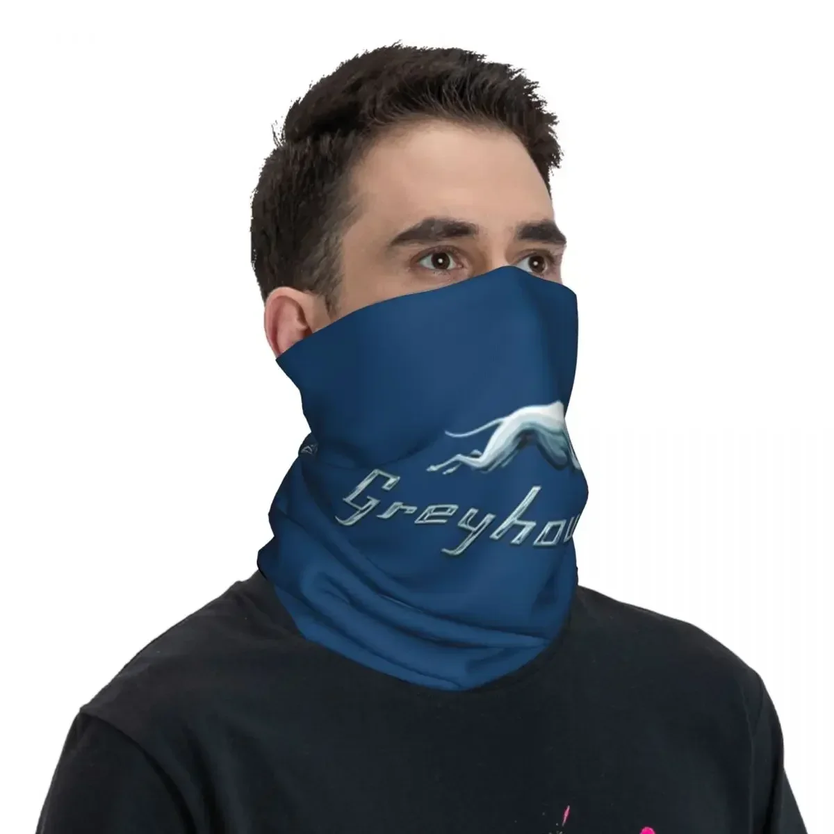 Greyhound Blue Bus Logo Bandana scaldacollo stampato sciarpa magica copricapo caldo Running Unisex adulto antivento