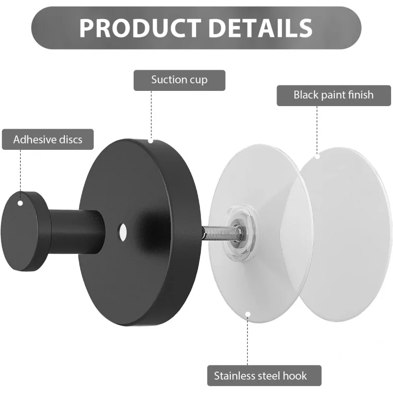 خطافات شفط للاستحمام، كوب فضي مطور بدون مثقاب، حمامات منشفة قابلة للإزالة مقاومة للماء
