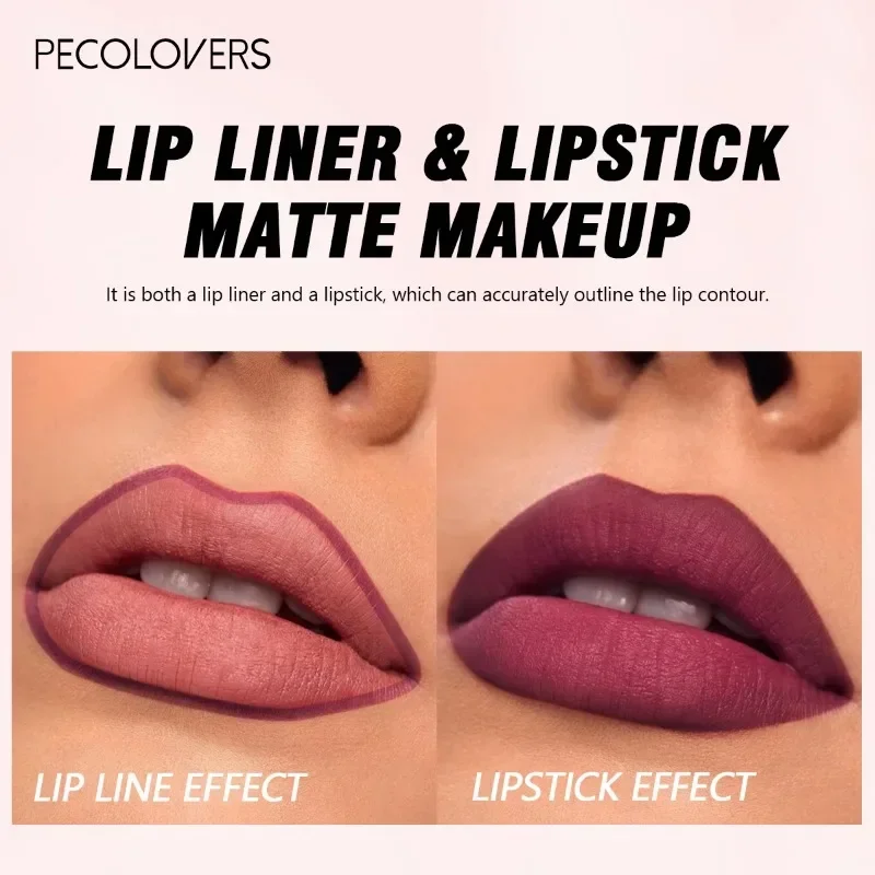 1PC Nude, Matte, เนื้อเรียบ, รูปทรงริมฝีปากสามมิติ, ปากกาลิปสติก Lip Liner, Lip Makeup