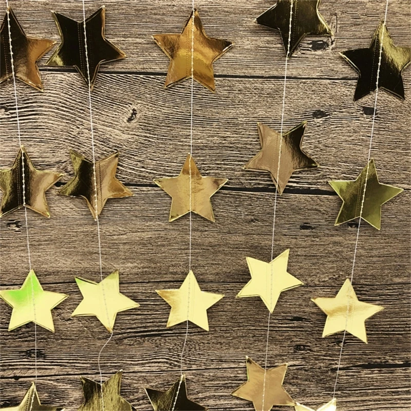 Multipurpose Glitters Star Paper Garlands Streame Fashion Accessory for Party Supplies Wedding Christmas Decoration