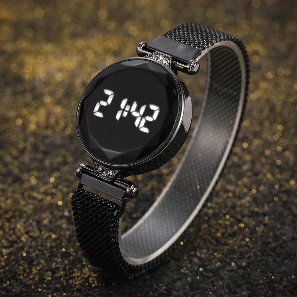 2024 Luxury Women's Watches Rose Gold Stainless Steel Ladies Wristwatch LED Digital Watch for Women Electronic Clock Reloj Mujer image 4