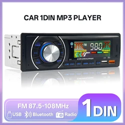 Hippcron Car Radio 1din Audio Bluetooth MP3 Player Stereo FM Receiver 12V Support Phone Charging AUX/USB/TF Card In Dash Kit
