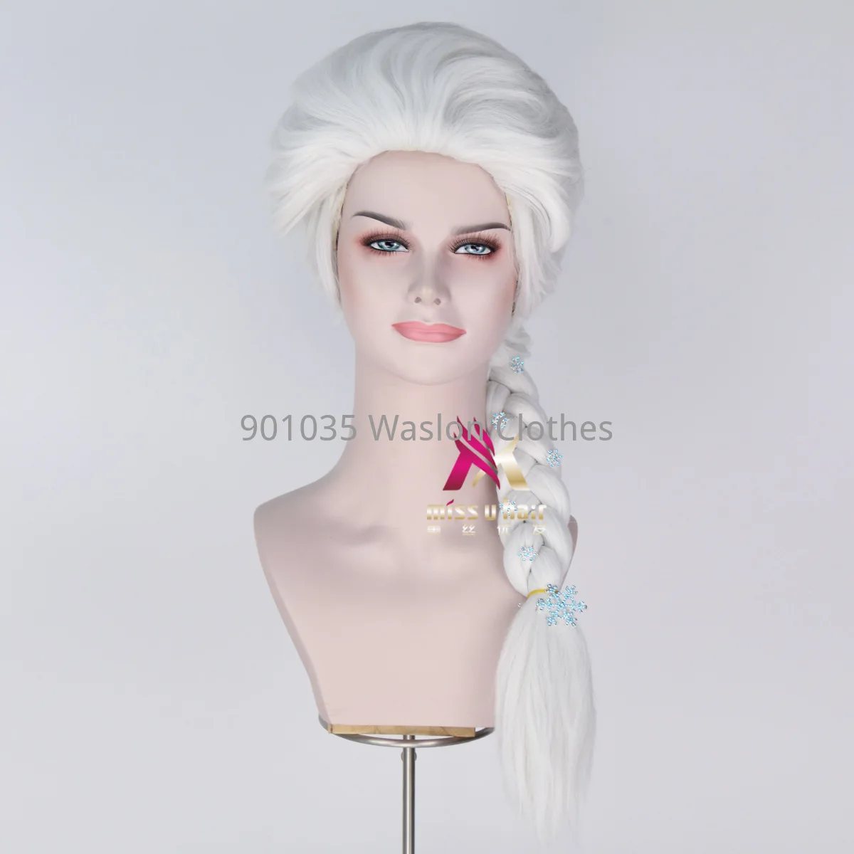 

Elsa Cosplay Wig Queen Princess Long Braid Heat Resistant Synthetic Hair Adult Women Halloween Party Anime Cosplay Wigs + WigCap