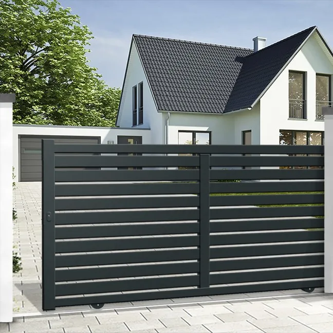 Customization OEM & ODM Wrought Iron Motor Gate for Driveway Freestanding Metal Sliding Gate