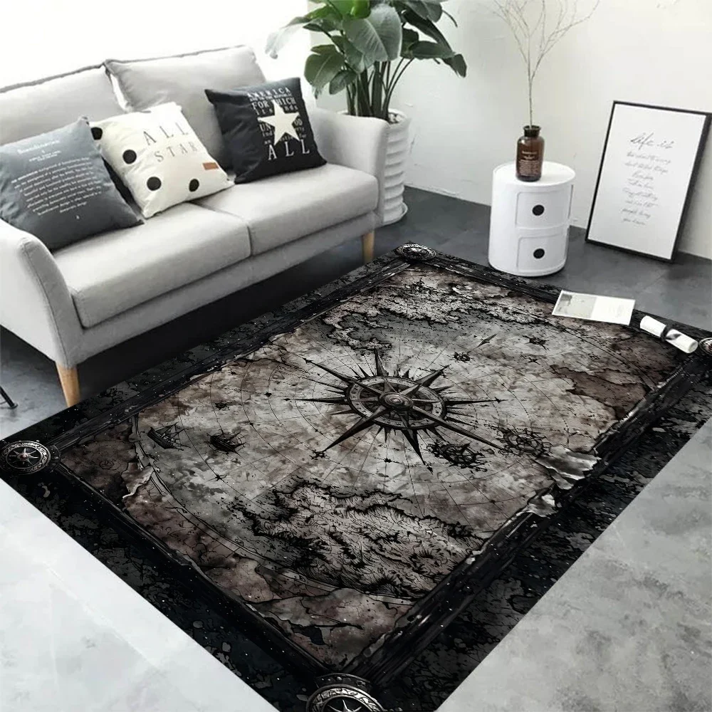 Gothic Skull Skeleton 3D Area Rug for Living Room Bedroom Decor Non Slip Floor Mat with Dark Horror Art Design
