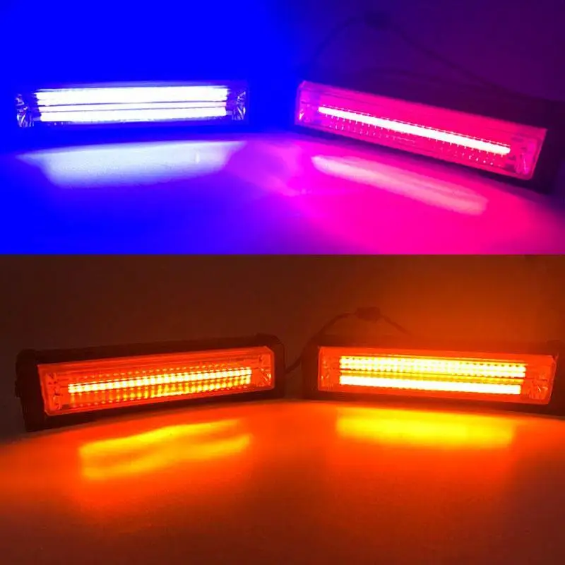 Car and truck warning light Cob long strobe light car refitting medium mesh roof Led warning light strobe light road indicator