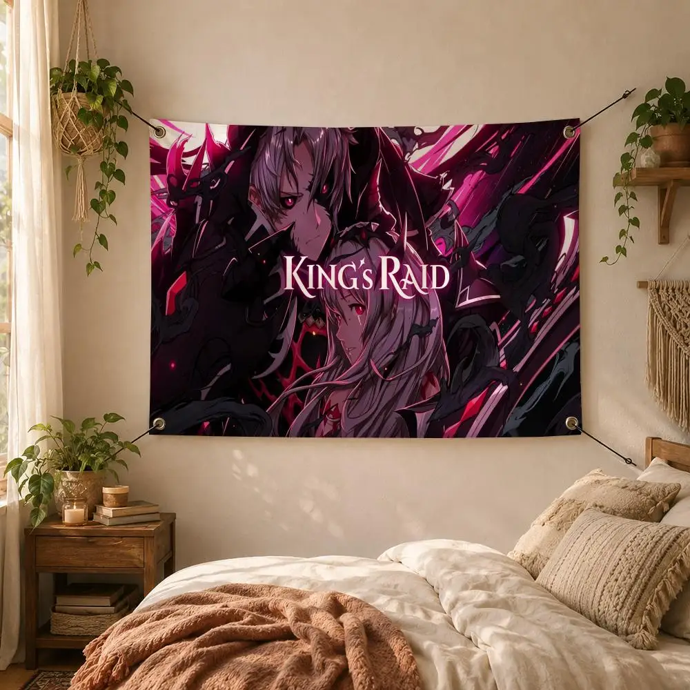 Game Fantasy K-King's Raid Mobile RPG Flags Decorative Flag Banner for Outdoor Garden Yard Camping Party Home Wall Hanging Decor