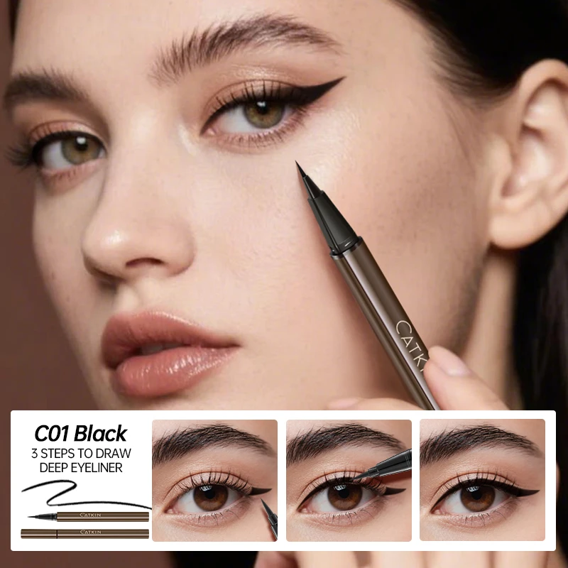 CATKIN Waterproof Black Liquid Eyeliner Is Smooth and Long-Lasting, Anti-Smudge, Long-Lasting, Non-Fading, Ultimate Accuracy