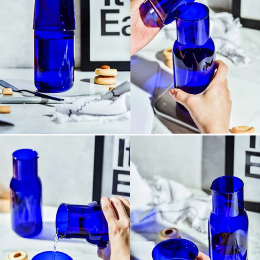 Glass Juice Drink Pot Breakfast Coffee Cup Milk Glass Wine Bottle Mug Water Teacup Cap Household Drinking Bottle Drinking Set