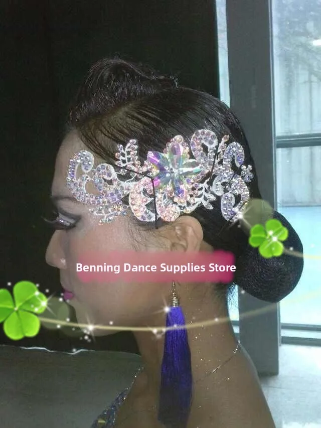 Bening Dance Supplies Store Latin Dance Performance Headwear Adult Simulated Austrian Diamond Cetition Hair Flower Modern ...