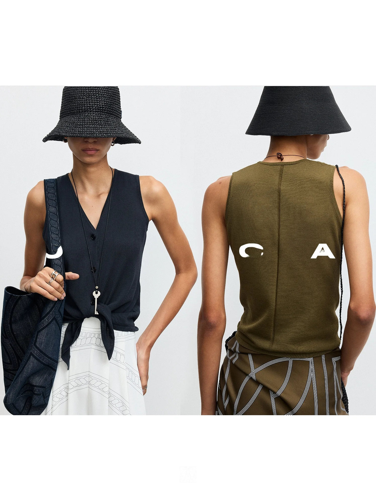 

A Slim Fit Acetate Cotton Knitted Vest Faionable V-Ne Belted Slimming ort Sve Women's Knitwear Commute Sle