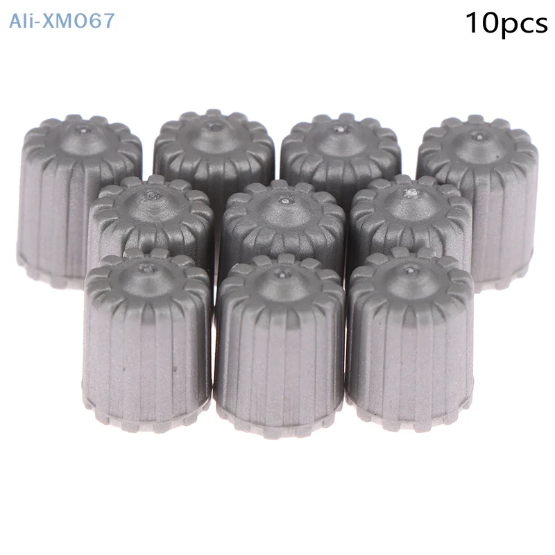 10 Pcs Car Tire Valve Stem Caps Nylon Tyre Air Port Dust Covers W/ Gasket Gray Car Accessories for Auto Bike Air Valve Caps