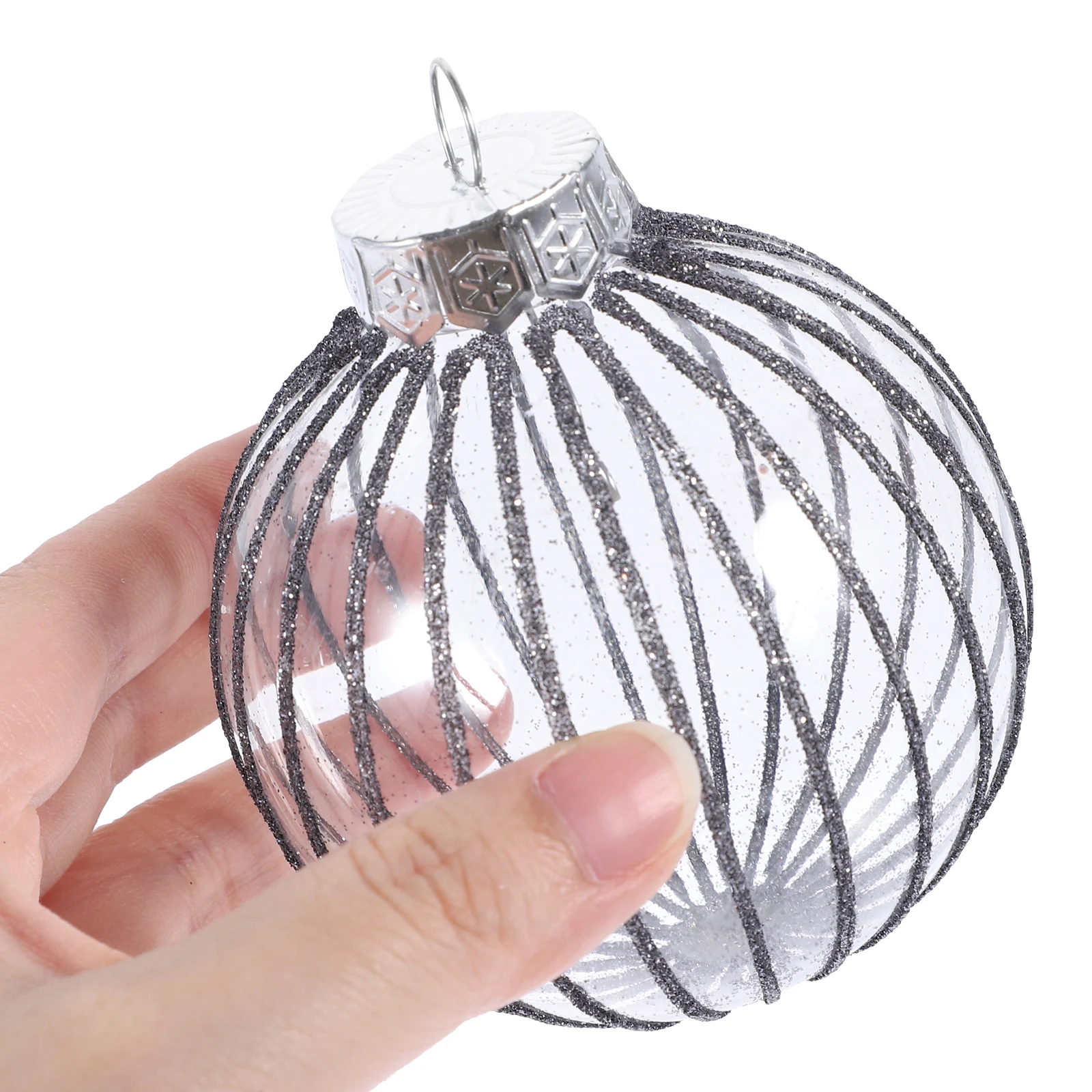 

6Pcs Christmas Ball Hanging Ornaments Delicate Plastic Xmas Tree Decorations Party Holiday Decor Christmas Supplies