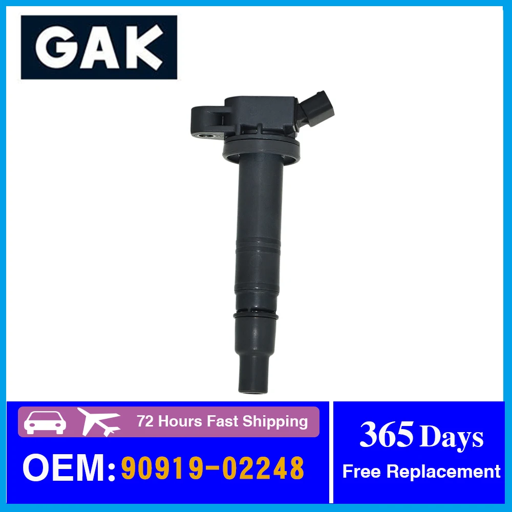 

GAK Ignition Coil 90919-02248 9091902248 For Toyota Tocama Scion xB Lexus 2005-2012 Alphard Tundra Camry Rav4 Avensis Sienna