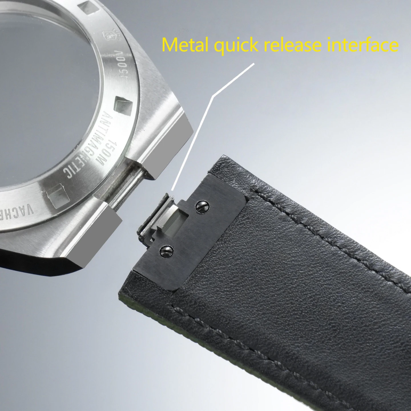 Customization Quick Release FKM + Cow leather Watch Band For VC Overseas Series 4500V 5500V 4520V 4300V 7900V Fluororubber strap