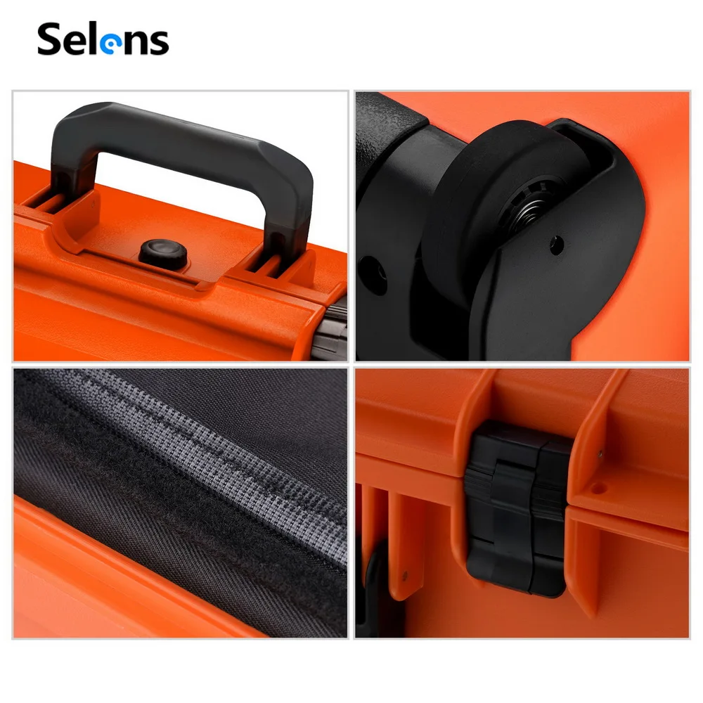 Selens 카메라 도구 케이스, 충격 방지 EVA 쿠션, 운반 유형 보관 사진 장비, 적재 용량 121.3 lbs (55 kg)