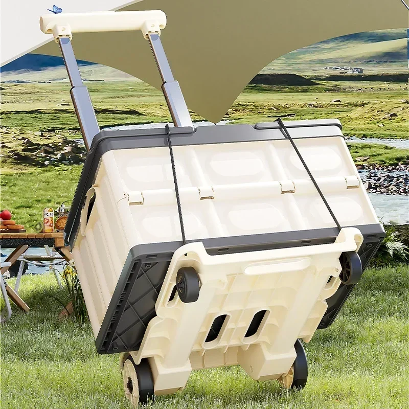 Household Goods Luggage Pull Rod Pickup Small Cart Folding Household Portable Cargo Handling Trailer Shopping Grocery Cart