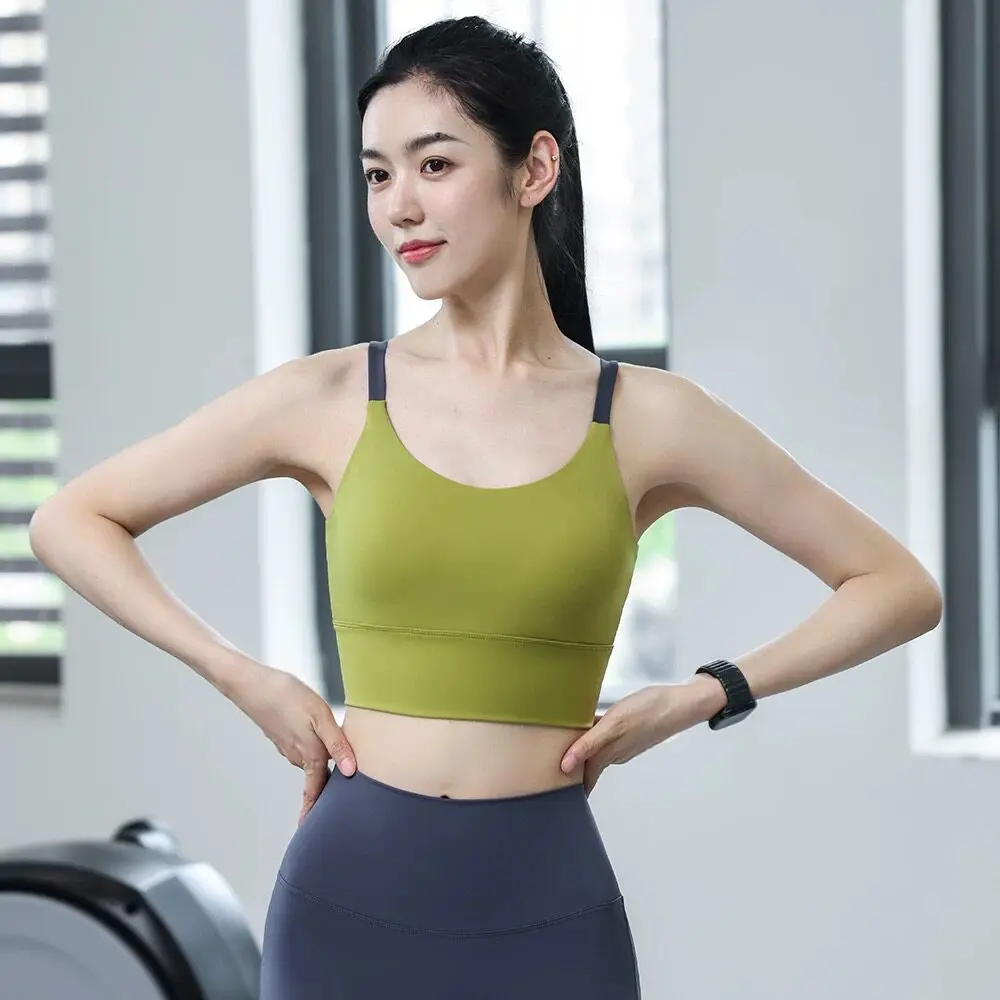 Women\'s Push-Up Fitness Bra Workout Tops Gym Yoga Crop Top Breathable Sports Bras Fixed Pad Sexy Design Gym Fitness Push up Bras