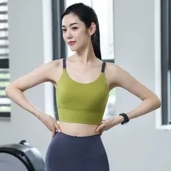 Women's Push-Up Fitness Bra Workout Tops Gym Yoga Crop Top Breathable Sports Bras Fixed Pad Sexy Design Gym Fitness Push up Bras