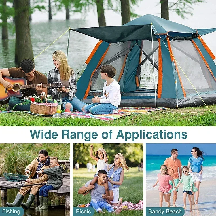 5-6 Person Waterproof Windproof Easy Set Up Camping Instant Automatic Tent for Family Car Trip, Festival Gathering